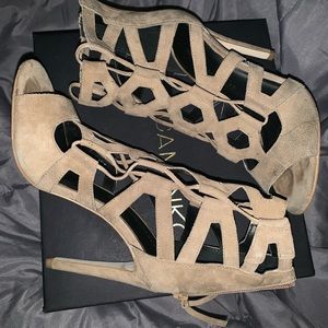 Taupe Suede Roxie Heels